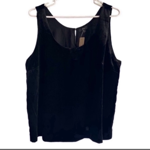 J. Crew Tops - J.Crew Sleeveless Black Velvet Elegant Formal Size 16 NWT